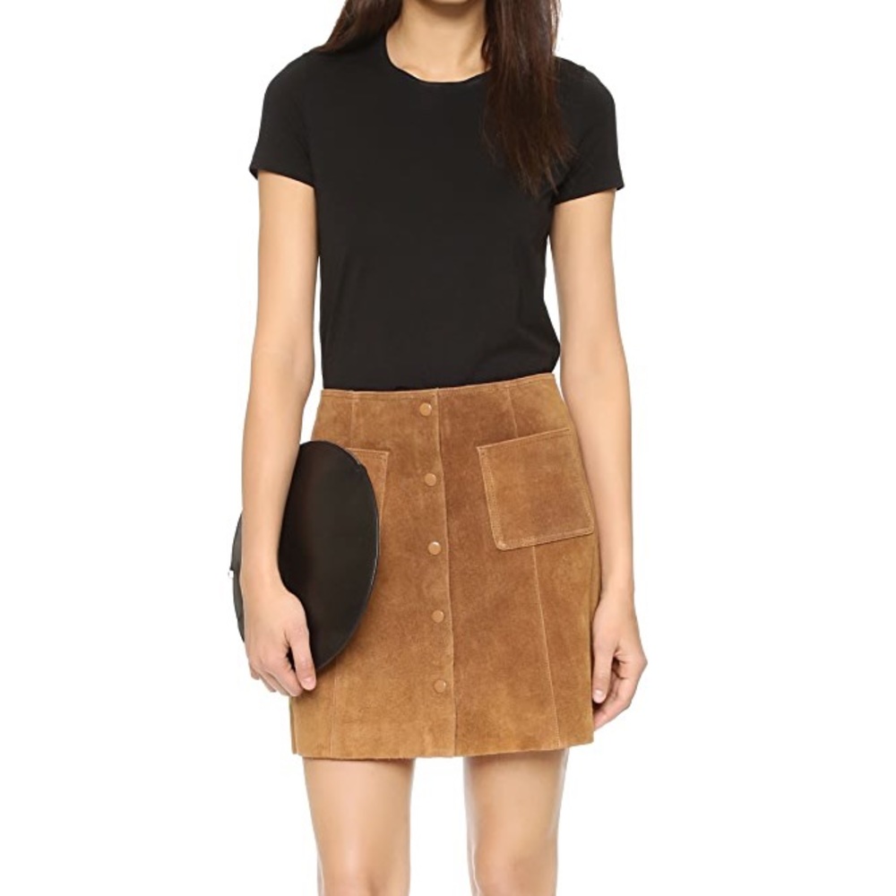Just Female 70s Grey Suede Skirt